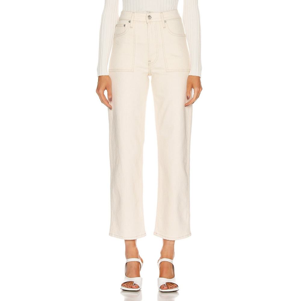 Helmut Lang 'Factory' White High Waisted Straight Leg Denim Jean Size 27